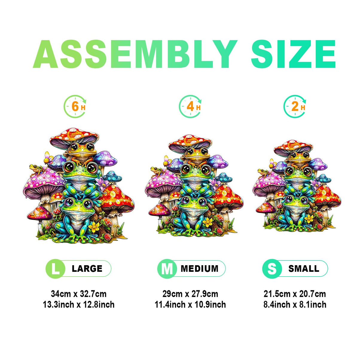 Wooden Puzzles for Adults - Unique Shaped Wooden Puzzles for Adults and Kids - Frog Family Wooden Jigsaw Puzzles - Christmas Birthday Gift for Adults Kids - Puzzle Toys - 190pcs DOCRAGI