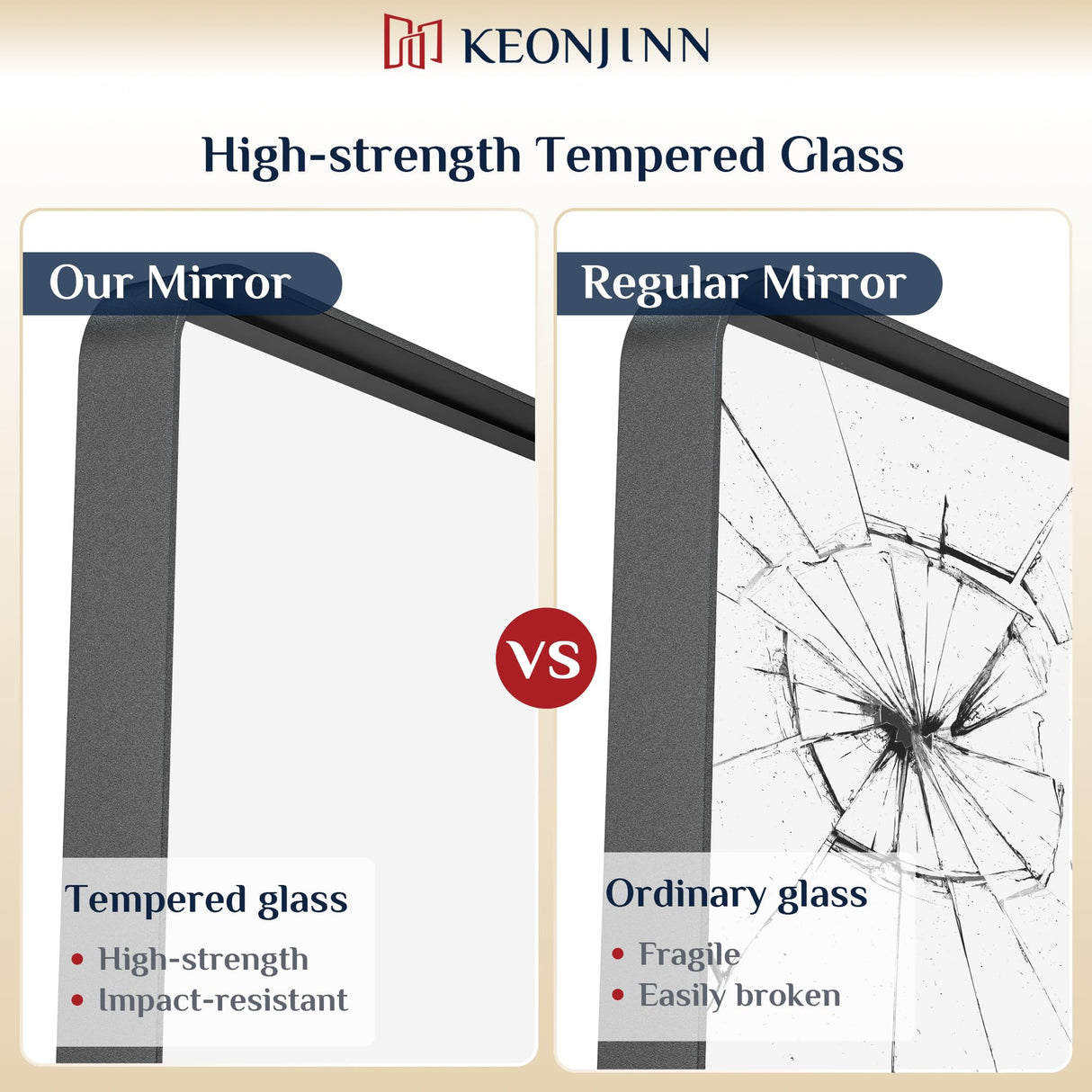 Keonjinn Black Metal Framed Bathroom Mirrors for Wall, 60” x 28” Large Rounded Rectangle Bathroom Vanity Mirror, Matte Black Modern Decorative Mirror, Anti-Rust, HD Tempered Glass(Horizontal/Vertical) Keonjinn