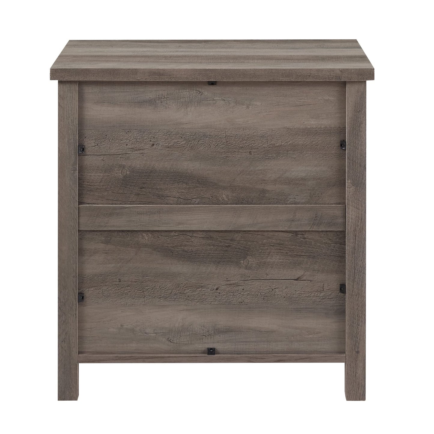 Walker Edison Hazel Modern Farmhouse 3 Drawer Framed Nightstand with Half-Moon Handles, 25 Inch, Grey Wash - WoodArtSupply