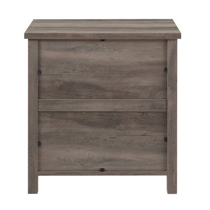 Walker Edison Hazel Modern Farmhouse 3 Drawer Framed Nightstand with Half-Moon Handles, 25 Inch, Grey Wash - WoodArtSupply