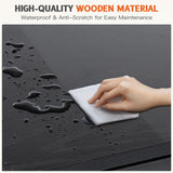 YSSOA TV Stand for 55 60 inch Living Room, 2 Cabinet Media Console Table, Entertainment Center with Storage, Soft Hinge Door with Handle, Wood Feet, Bedroom Furniture-Black YSSOA