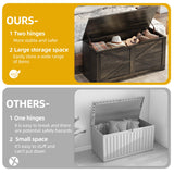DWVO Storage Bench, Farmhouse Storage Chest with 2 Safety Hinges, 39.4" Retro Wooden Storage Organizer, Shoe Bench for Entryway, Bedroom, Living Room, Dark Rustic Oak DWVO