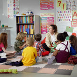 BalanceFrom Fitness 16 Tile Thick Non Slip Interlocking EVA Foam Kids Puzzle Home Floor Exercise Play Mat Set, Covers 16 Square Feet, Cream/Gray/Beige BalanceFrom