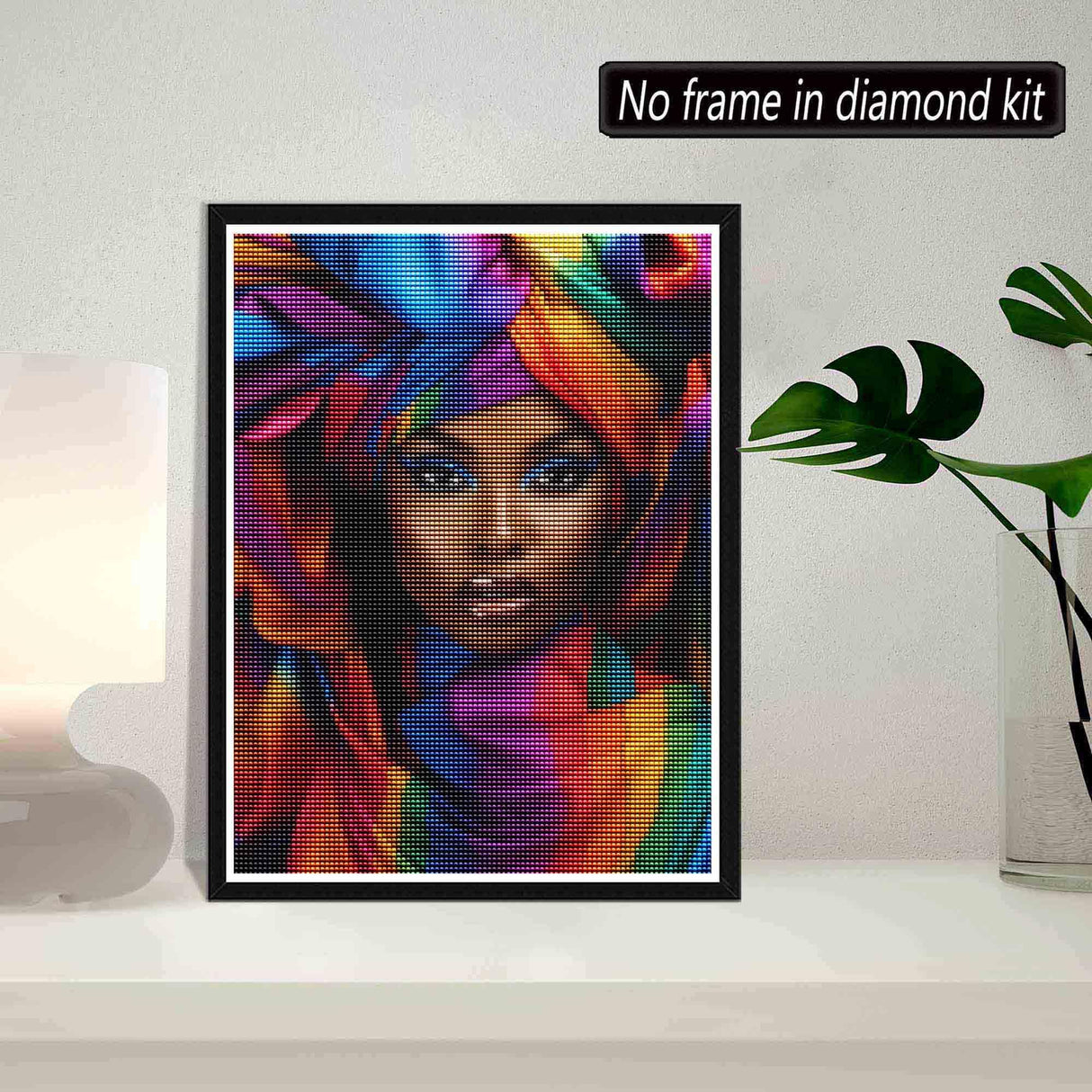 SKRYUIE 5D African Woman Diamond Art Painting Kits - DIY Diamond Art African American, Full Round Drill - Crystal Embroidery Cross Stitch - Adult Craft for Wall & Office Decor - 12x16 inch SKRYUIE