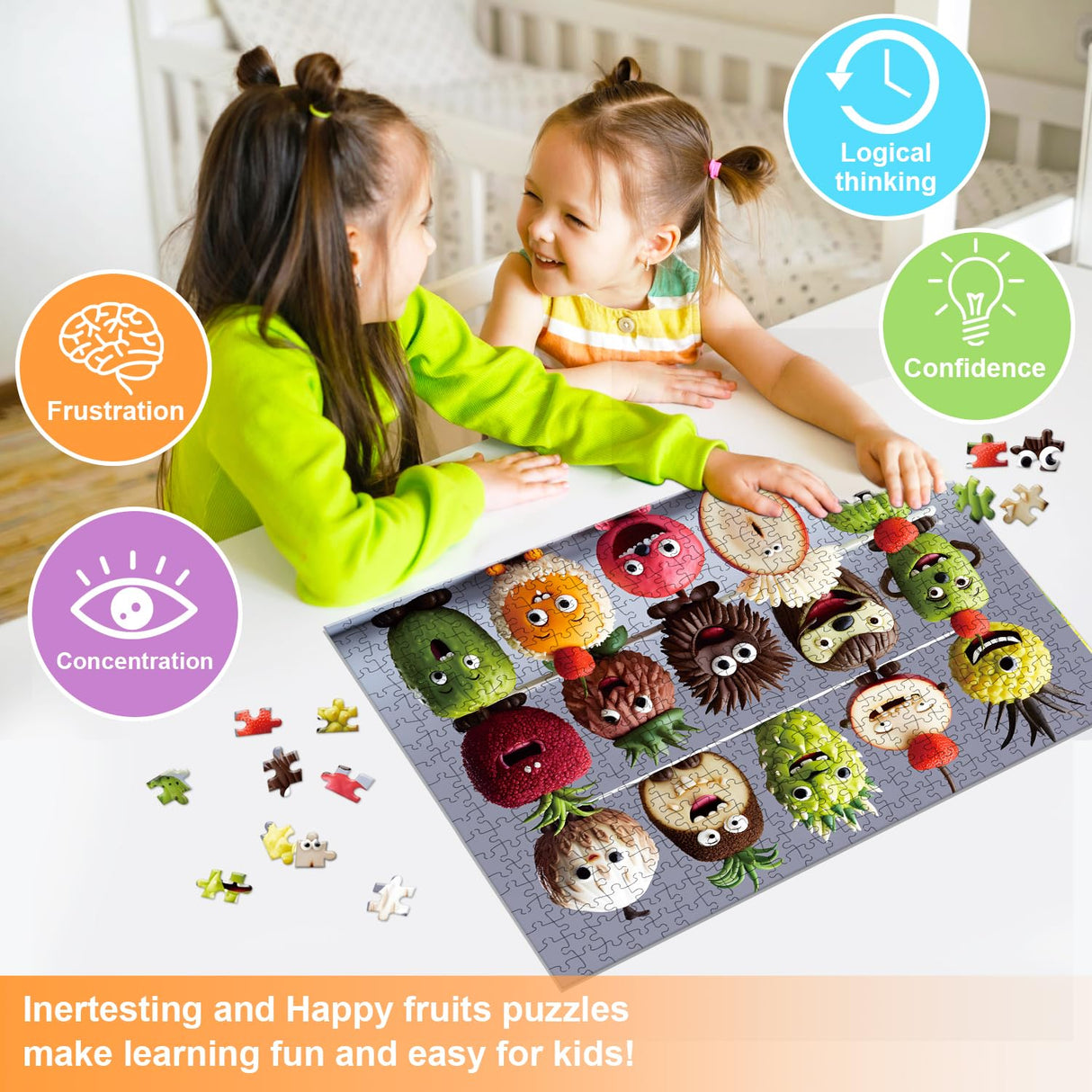 500 Pieces Jigsaw Puzzles for Adults and Teens and Kids Family Happy Games Puzzle Monster Series (Happy Fruits) fishwisdom
