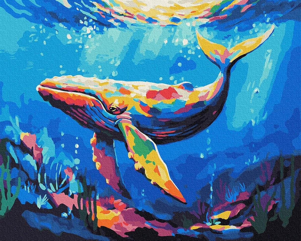 Whale Paint by Numbers Kit for Kids, Adults Paint by Number Kits on Canvas Kids Painting by Number Kit Adult Crafts Kits for Women Girls Boys, Color Whale KOMI