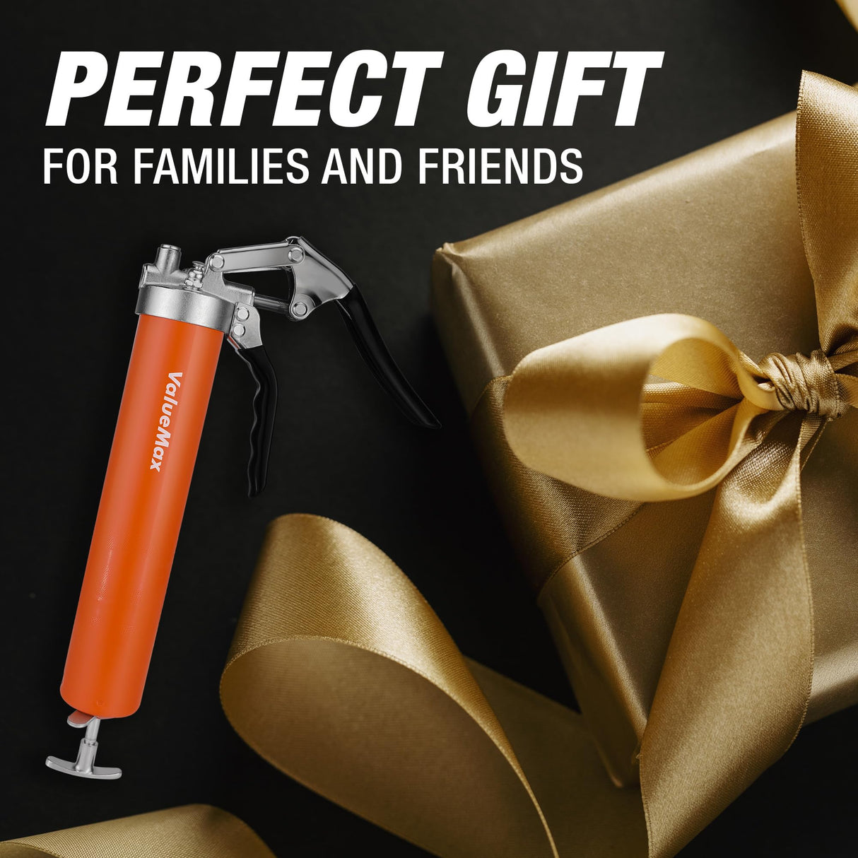 ValueMax Grease Gun, 6000PSI Heavy Duty Grease Gun Kit with 18inch Flexible Hose, 2 Extension Rigid Pipe, 2 Reinforced Couplers and 1 Special Sharp Nozzle, 14oz Load Capacity ValueMax