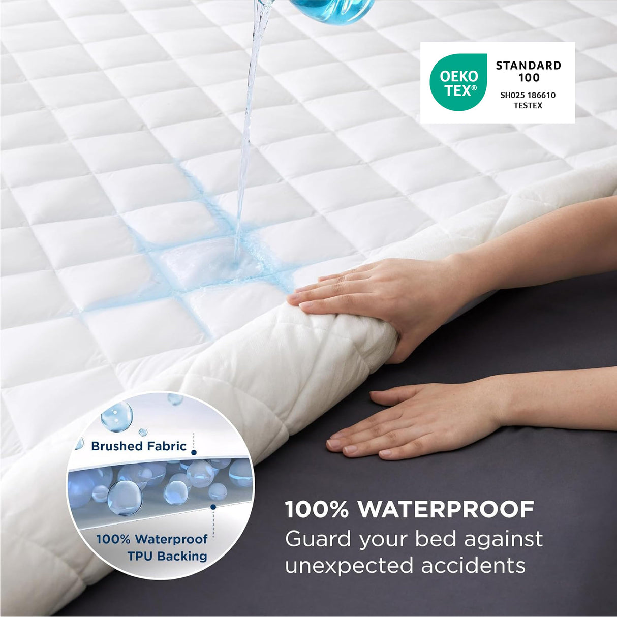 Bedsure Full Mattress Protector, Quilted Mattress Topper Full with Deep Pocket up to 22 Inches, Soft Breathable Noiseless Bed Cover, Waterproof Bed Pad for Home, Bedroom, Hotel - White Bedsure