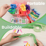 FUNiOi Weaving Loom Kit Toys for Kids, DIY Crafts Projects of 6 Potholders and 10 Friendship Bracelets, 2-in-1 Square Buildable Loom Knitting Kits, Gift Ideas for Girls 6-12 Years Old FUNiOi