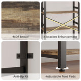 IRONCK Bookshelf, 31.5in Wide Shelf 6 Tier Bookcase, 110lbs/shelf Vintage Industrial Style Bookshelves for Bedroom, Living Room and Home Office, Industrial Brown IRONCK