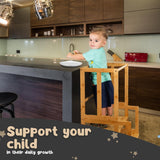 KYWAI® Toddler Tower with Chalkboard &Height Adjustable - Toddler Standing Tower - Toddler Kitchen Stool Helper - Kitchen Step Stool for Toddlers - Toddler Stool for Kitchen - Toddler Step Stool KYWAI