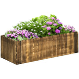 Outsunny 40" x 16" x 12" Raised Garden Bed, Raised Planter Box, Wooden Planter Raised Bed with Drainage Gaps & Lightweight Build, Natural Wood Outsunny
