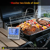 ThermoPro TP17 Dual Probe Digital Cooking Meat Thermometer Large LCD Backlight Food Grill Thermometer with Timer Mode for Smoker Kitchen Oven BBQ, Silver ThermoPro