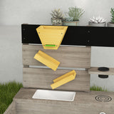 Outsunny Wooden Sandbox, Kids Sand Pit with Liner, Kitchen Design, Sink, Outdoor Children Play Equipment for 3-7 Years Old, 61" x 31.5" x 24", Gray Outsunny