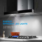 Midea MVT30W9AST Range 30 Inch 450CFM Vent T Shape Stove Hood with 5-Layer Aluminum Permanent Filters Kitchen, Ductless Convertible, 3 Speed Exhaust Fan, Stainless Steel Midea