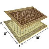 Stylish Camping L118187WL 8-feet by 18-feet LED Illuminated Patio Mat - Outdoor Patio Brown/Beige RV Camping Mat Stylish Camping