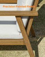 SEEHILL 9 Pieces Patio Dining Set for 8, Outdoor Aluminum Dining Furniture Set with Umbrella Hole, Modern All-Weather Outdoor Patio Table Sets with 8 Chairs and Table for Deck Garden Poolside, Teak SEEHILL