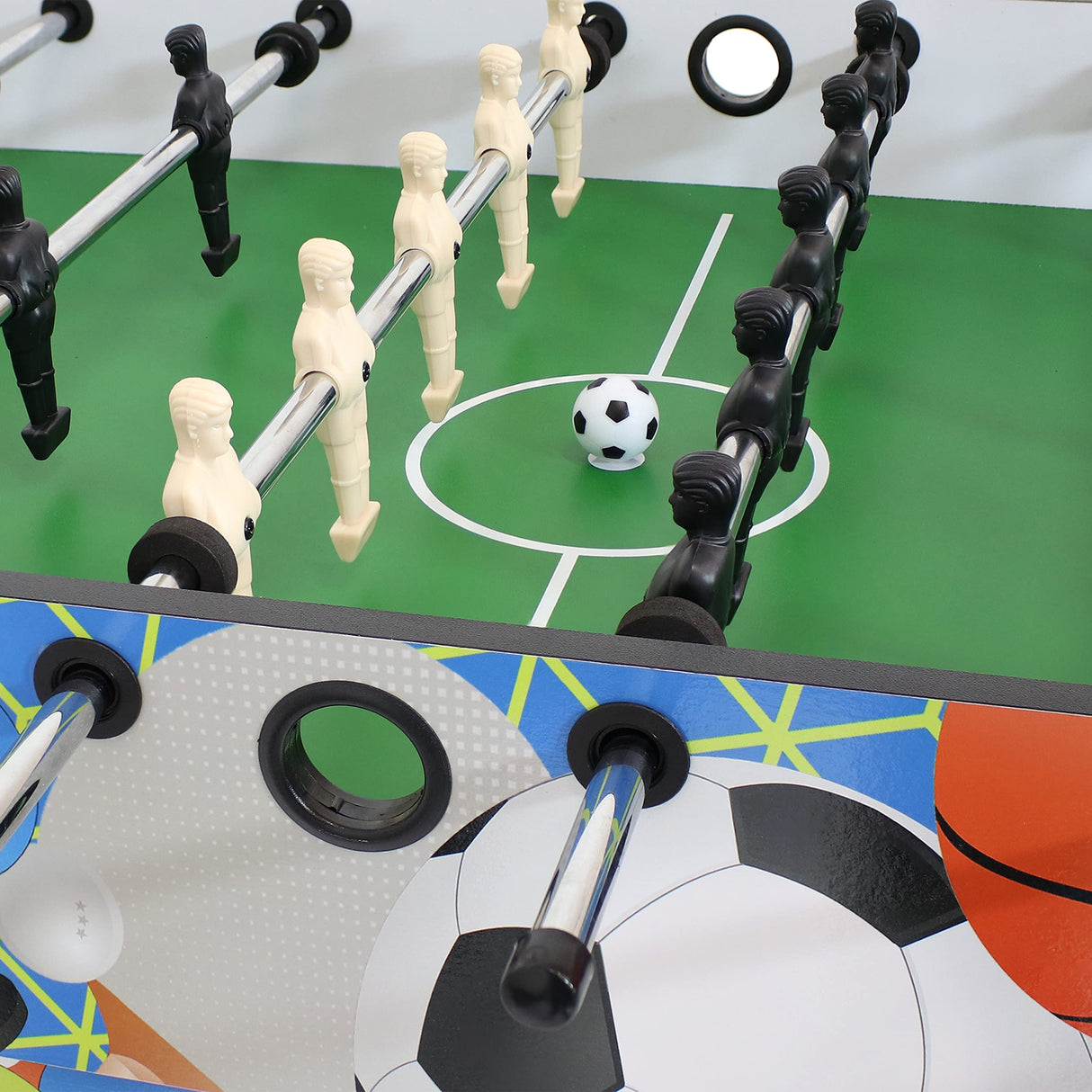 Sunnydaze 5-in-1 Multi-Game Table for Kids - Combo Game Table with Billiards, Push Hockey, Foosball, Ping Pong, and Basketball - 45-Inch - Multi-Color Sunnydaze