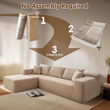 ovios 104" Cloud Sectional Couch with L-Shape Chaise,Modern Modular Sofa with Deep Seat, Upholstered Couches for Living Room Bedroom,No Assembly Required, Camel (Corduroy Fabric) ovios