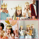 SENONAPO 50 Pcs Foam Crowns Kids Princess Tiaras Crowns Bulk with 2 Styles DIY Diamond Sticker Making Kits for Kids Birthday Party Supplies SENONAPO