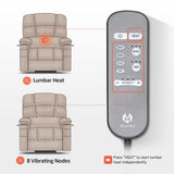 MCombo Large-Wide Lay Flat Dual Motor Power Lift Recliner Chair Sofa with Massage and Heat for Big Elderly People, Infinite Position, Faux Leather R7688 (Dark Brown, Large-Wide) MCombo