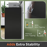 DEVAISE 5-Drawer Chest, Wood Storage Dresser file Cabinet with Wheels, Black DEVAISE