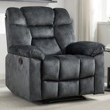 EBELLO Manual Recliner Chair for Adults with Soft Padded Headrest and Backrest, Overstuffed Single Recliner Sofa Chair for Living Room, Grey EBELLO