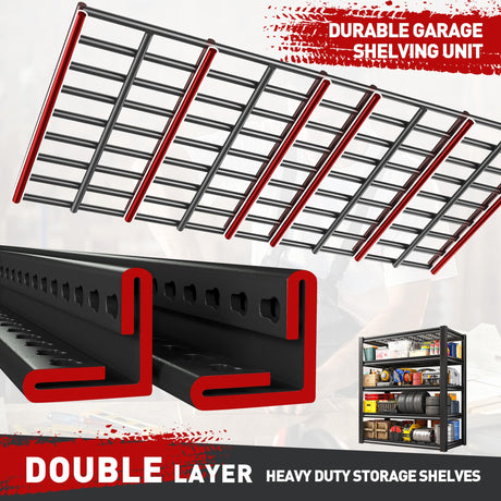 REIBII Garage Shelving 3000LBS, Heavy Duty Storage Shelves, Adjustable Industrial Metal Shelving Unit for Garage, Basement, Pantry, Warehouse,Commercial, 36" W x 16" D x 72" H, 3 Pack REIBII