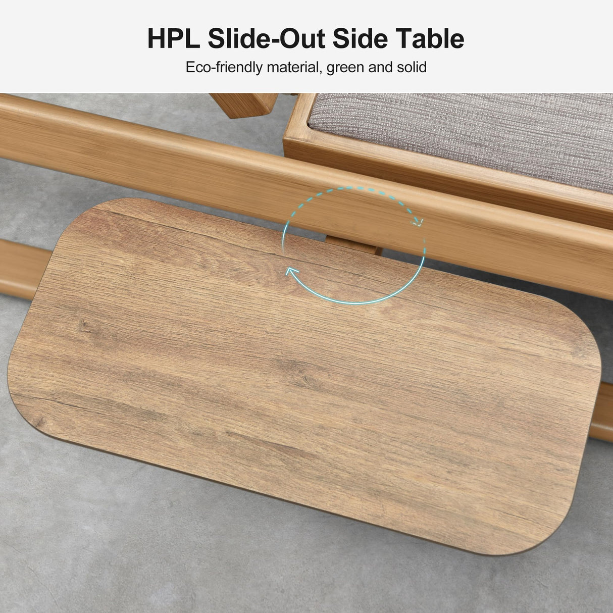 PURPLE LEAF Chaise Lounge Patio Chair Recliner Outdoor for Patio Poolside Balcony w/Slide-Out Side Table with Cushion Adjustable Backrest 2 Pieces Teak PURPLE LEAF