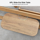 PURPLE LEAF Chaise Lounge Patio Chair Recliner Outdoor for Patio Poolside Balcony w/Slide-Out Side Table with Cushion Adjustable Backrest 2 Pieces Teak PURPLE LEAF