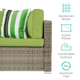 Best Choice Products 7-Piece Modular Outdoor Sectional Wicker Patio Conversation Set w/ 2 Pillows, Coffee Table, Cover Included - Taupe/Pistachio Best Choice Products