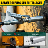 Saker Grease Gun Coupler,Compatible with All Grease Guns 1/8" NPT Fittings（Suitable for diameters Greater Than 14mm,Upgrade to 14000 PSI Saker