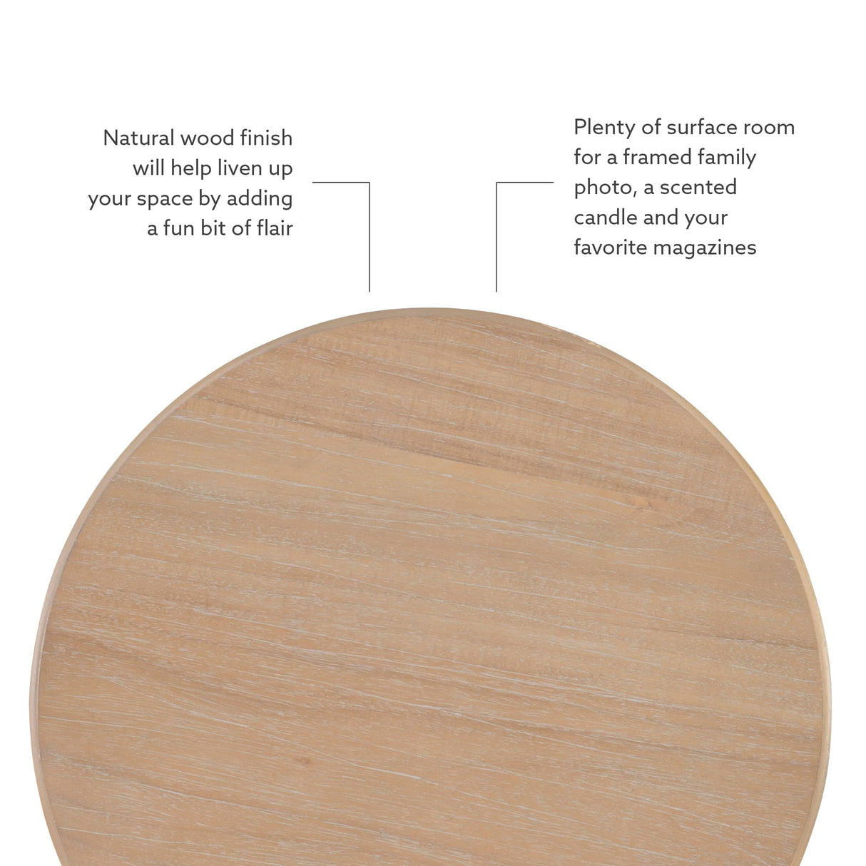 Powell Natural Tarkin Round Wood Turned Spindle Pedestal Side Accent Table Powell