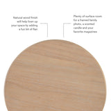 Powell Natural Tarkin Round Wood Turned Spindle Pedestal Side Accent Table Powell