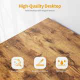 CubiCubi Computer Desk with Keyboard Tray, 47 Inch Office Desk with Monitor Stand and Storage Shelves, Music Studio Desk Workstation, Work Table for Home Office, Rustic Brown CubiCubi