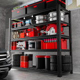 MODCART Storage Shelves 2PCS, Garage Shelving Heavy Duty 2800 LBS Capacity, 48" L x 18" W x 72" H Adjustable Metal Shelving Organizer Wire Rack, 5 Tier Utility Shelf Unit for Pantry Closet Warehouse MODCART