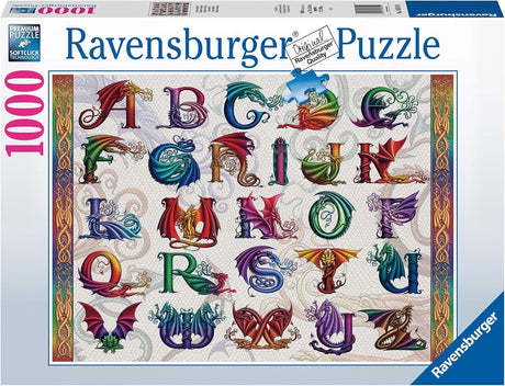 Ravensburger Dragon Alphabet 1000 Piece Jigsaw Puzzle for Adults - 16814 - Every Piece is Unique, Softclick Technology Means Pieces Fit Together Perfectly Ravensburger