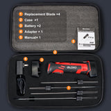 VlOXO Electric Fillet Knife - Cordless with 4 Stainless Steel Blades, Non-Slip Grip, Safety Lock, Includes Storage Case VLOXO