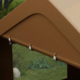 Outsunny Carport 10' x 20' Portable Garage, Heavy Duty Car Port Canopy with 2 Roll-up Doors & 4 Ventilated Windows for Car, Truck, Boat, Garden Tools, Tan Outsunny