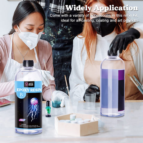 LET'S RESIN Resin Mold Kit Bundle with 0.5 Gallon Crystal Clear Epoxy Resin, Bubbles Free Resin for Resin Art LET'S RESIN