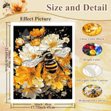 HMZephitiquc Bee Paint by Numbers Kit for Adults Beginners, Adult Paint by Number Kits on Canvas Bee, Easy DIY Craft Painting by Numbers Home Wall Decor 16x20 in HMZephitiquc