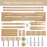 Jasvelly Rotated Embroidery Frame Stand - Adjustable Cross Stitch Scroll Frame, Beech Wood Quilt Frame Needlepoint Holder Floor Table Lap Stand for Stitching Sewing Craft (983312) Jasvelly