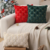Allorry Christmas Pillow Covers 18 x 18 inch Set of 2 Beige Christmas Tree Pillow Covers Decorations Plush Faux Fur Soft Cushion Case for Winter Xmas Holiday Home Bedroom Sofa Decors PT004-C18 Allorry