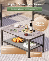 Oasbira Aluminum Outdoor Patio Furniture Set, HDPE Rope 5 Piece Modern Sectional Conversation Sets with Dual-Layer Coffee Table, All Weather Patio Couch Sofa with Thick Cushions, Gray Frame, Charcoal Oasbira