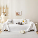 MEETSKY Couch Cover for 3 Cushion Couch Sofa Furniture Protector Sofa Covers Chenille Sectional Couch Covers for Pets Oversized Couch Cover Recliner Sofa Love Seat Covers, 91" x 118", White MEETSKY