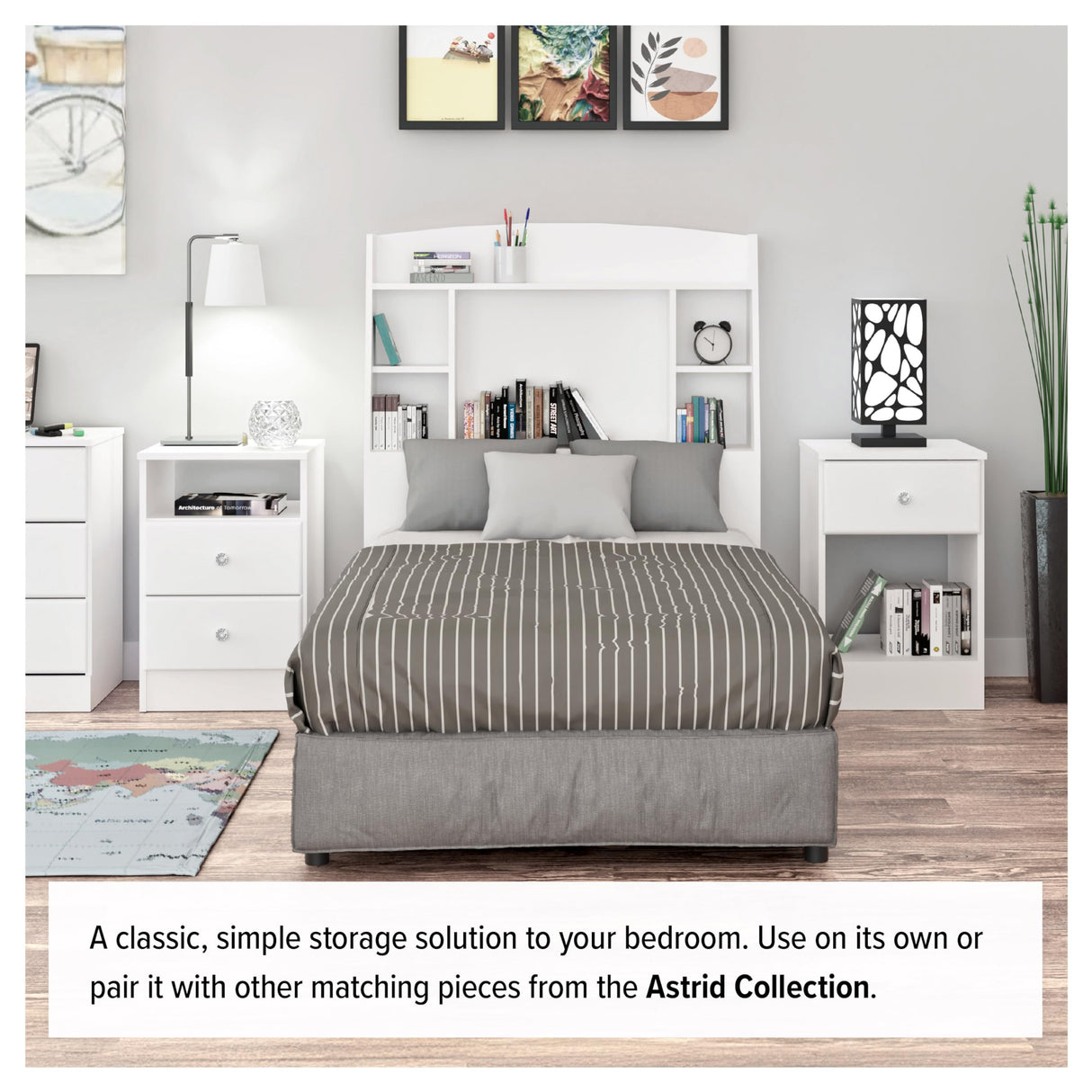 Prepac Astrid Simplistic 6-Drawer Tall Dresser for Bedroom, Functional Chest of Drawers with Acrylic Knobs, 16.5"D x 19.75"W x 50"H, White Prepac