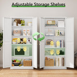 71" Kitchen Pantry Storage Cabinet,White Tall Storage Cabinet With Doors and Shelves,Metal Food Pantry Cabinets for kitchen storage,Freestanding Cupboard for Dining Living Room,Assemble Required TIMELESS PIECES