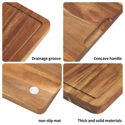 Extra Large Butcher Block Cutting Board Wooden Cutting Boards for Kitchen with Handles Chopping Block with Juice Groove Butcher Block Board Large - WoodArtSupply