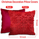 Christmas Pillow Covers 18'' x 18'' Set of 2, Soft Faux Rabbit Fur 3D Embroidery Snowflakes Throw Pillow Covers For Holiday Christmas Decor Sofa, Couch, Party, Invisible Zipper, Skin-Friendly TOYPOPOR