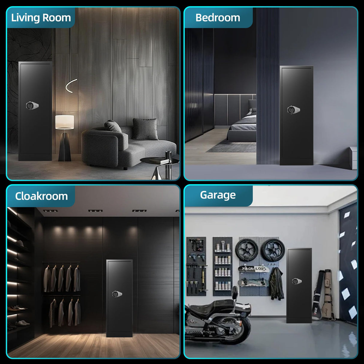 Emasme Gun Safes, Rifle Gun Safe with a Storage Box, No Assembly Required, Gun Cabinet with Removable Shelf, for Home Rifle and Pistols Storage(8-10 Gun Safe Digital) Emasme